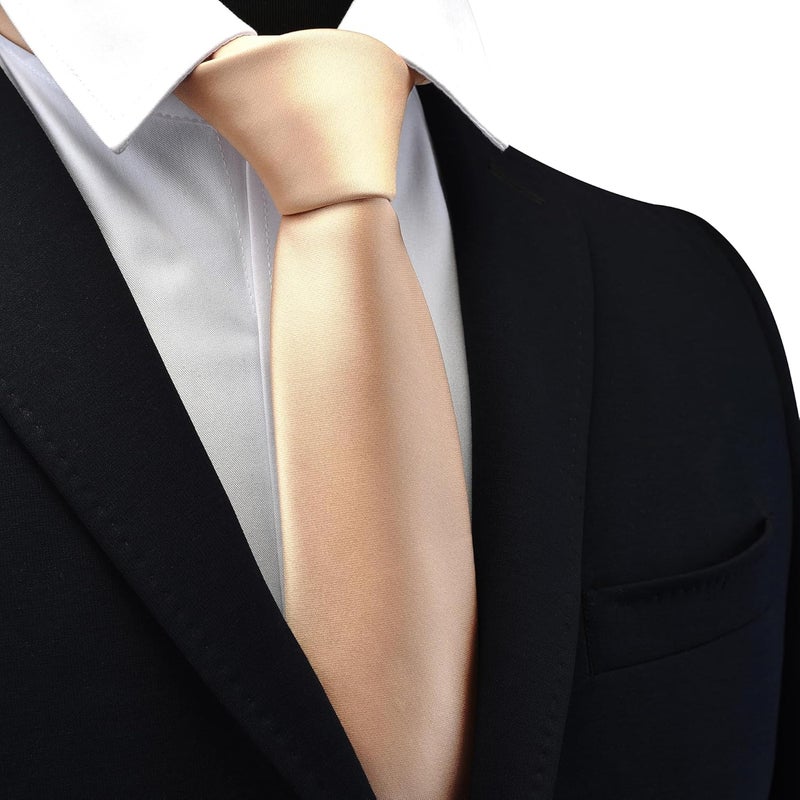 Branduce 3.15"（8cm） Mens Solid Satin Tie Pre-tied Adjustable Zipper Necktie for Business and Wedding - Image 3